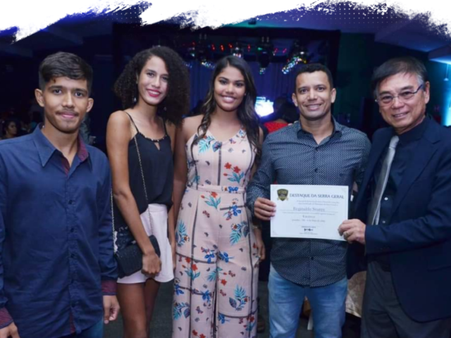 Atletas do karate Destaque Da Serra Geral Reginaldo Soares ,Sr.Yuji Yamada, Gabriel Soares, Neuza Yamada, Ana Luiza Soares, Evelyn Emanuelly.